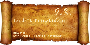 Izsák Krisztián névjegykártya